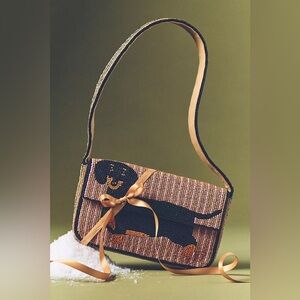 Anthropologie The Fiona Beaded Bag: Animal Edition Dachshund Dog - NWT